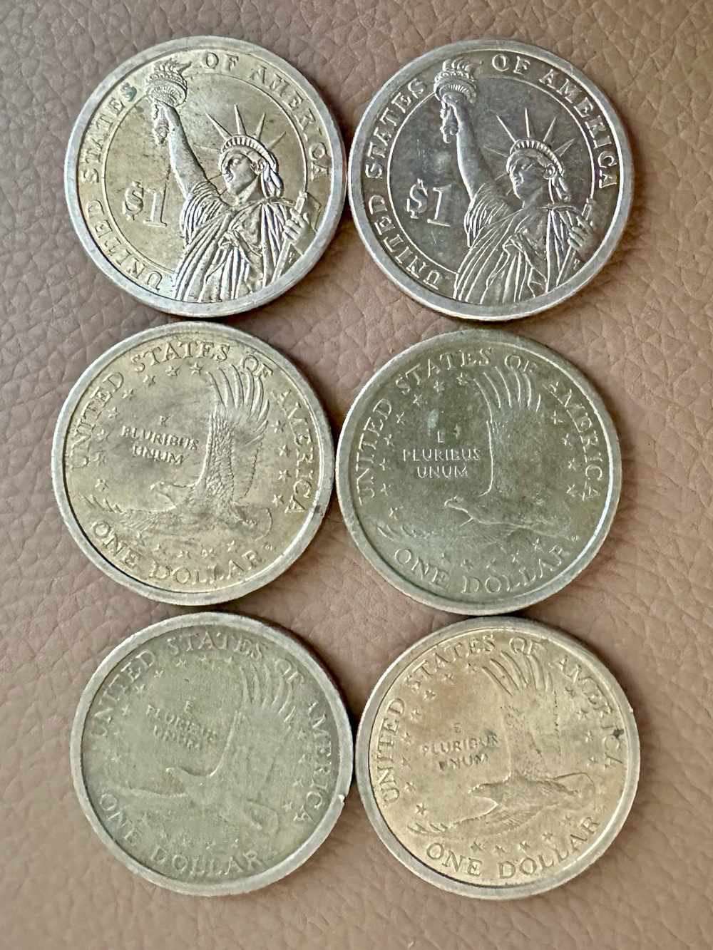Lot of 6 Golden $1 Coins | United States Dollar |2000-2007